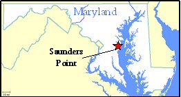 Image of a Maryland map with a red star placed near Annapolis.